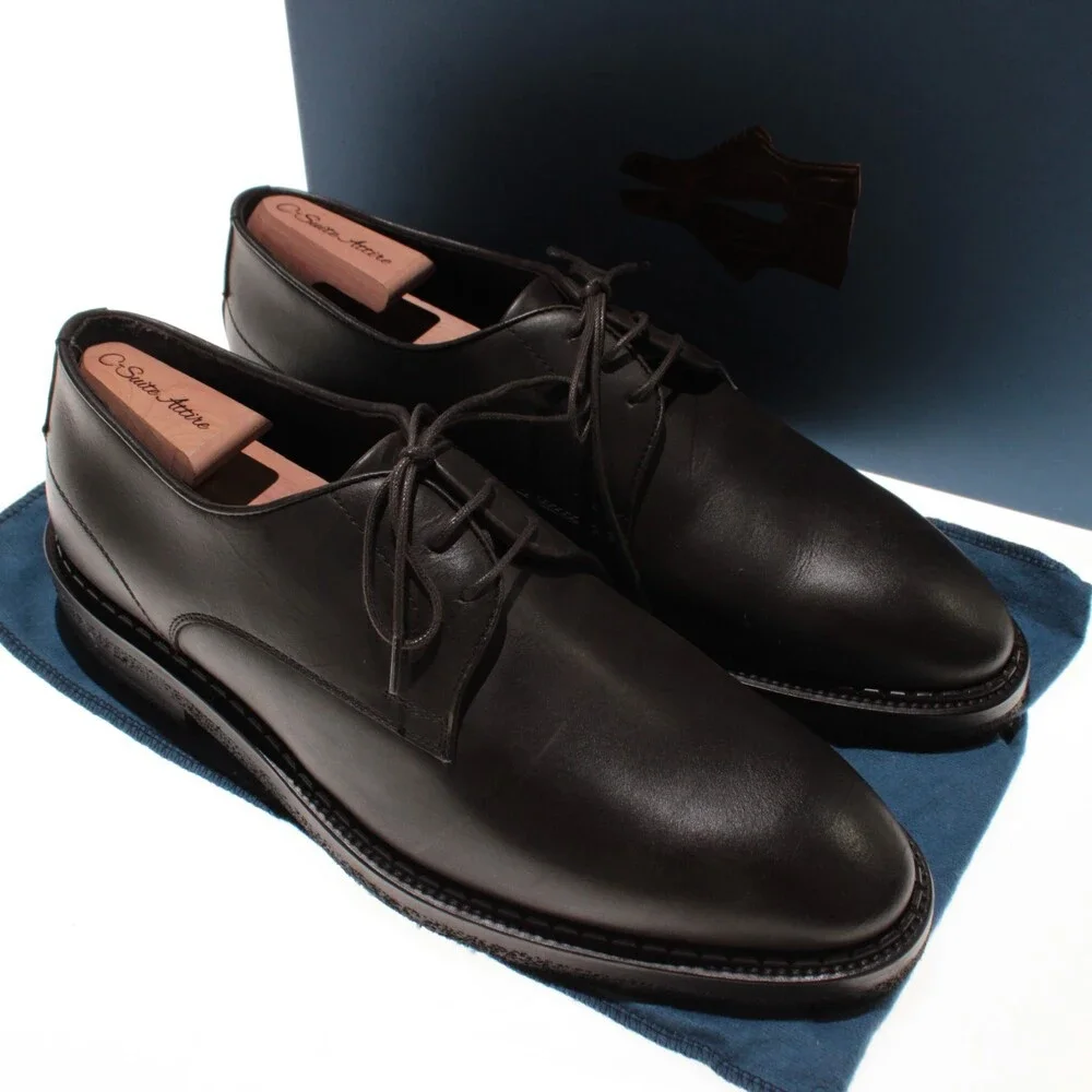 Di Bianco NWD Derby Dress Shoes Size 10 US in Dark Brown Leather Made in Italy